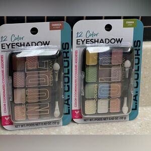 LA Colors 12 Color Eyeshadow Palette. Lot of 2.